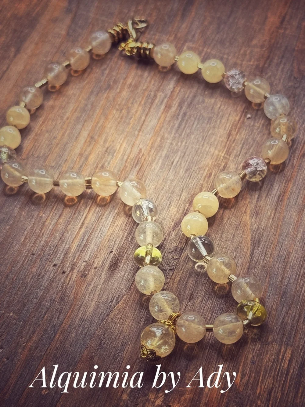 Chunky Citrine Yellow Beaded choker Necklace